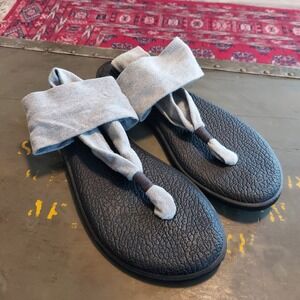 Sanuk Yoga Sling 2 Grey Jersey Knit Yoga Mat Sandals Womens 10 SWS10001